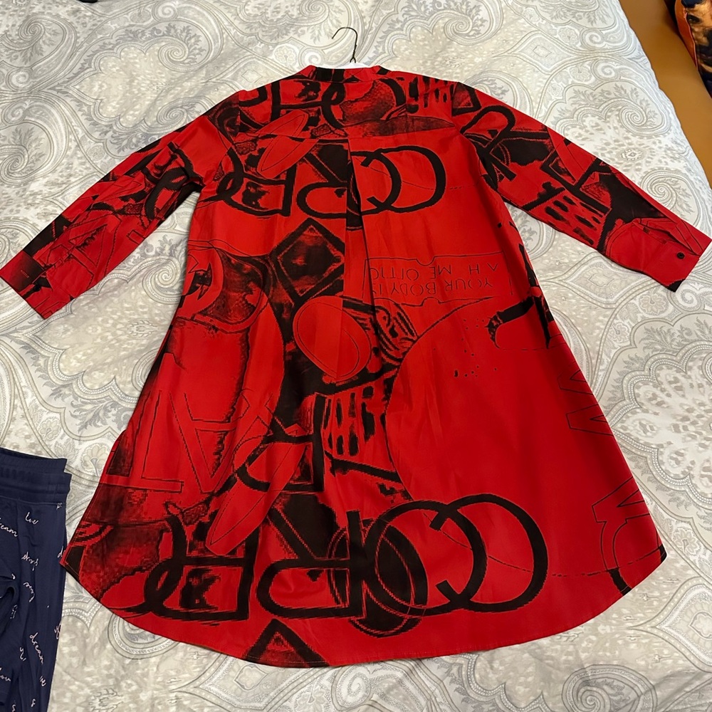 Long red blouse / dress with pockets!!!